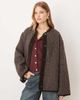 ASOS DESIGN ASOS DESIGN collarless herringbone jacket in blue and burgundy-Red - 1
