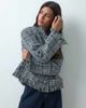 ASOS DESIGN ASOS DESIGN collarless wool blend boucle jacket in black and white plaid - 1