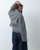 ASOS DESIGN ASOS DESIGN collarless wool blend boucle jacket in black and white plaid - 3