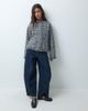 ASOS DESIGN ASOS DESIGN collarless wool blend boucle jacket in black and white plaid - 4