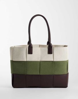 ASOS DESIGN ASOS DESIGN color block weave tote bag-Multi