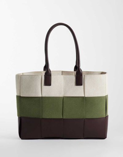 ASOS DESIGN ASOS DESIGN color block weave tote bag-Multi