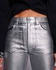 ASOS DESIGN ASOS DESIGN comfort stretch straight leg jeans in silver foil - 4