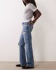 ASOS DESIGN ASOS DESIGN comfort stretch straight leg jeans with rips in mid wash blue - 2