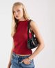 ASOS DESIGN ASOS DESIGN compact cotton blend boat neck tank top in deep red - 1