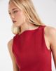 ASOS DESIGN ASOS DESIGN compact cotton blend boat neck tank top in deep red - 3