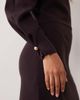ASOS DESIGN ASOS DESIGN compact high neck knit mini dress with gold-tone button cuff in chocolate-Brown - 3