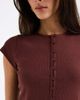 ASOS DESIGN ASOS DESIGN compact rib button through short sleeve cardigan in fig-Multi - 3