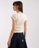 ASOS DESIGN ASOS DESIGN compact ribbed button up short sleeve cardigan in cream-Multi - 4