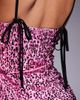 ASOS DESIGN ASOS DESIGN contrast black straps a line mini dress with cowl neck in pink sequins - 4