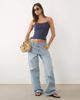 ASOS DESIGN ASOS DESIGN contrast red binding polka dot tank top in navy - 2