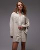 ASOS DESIGN ASOS DESIGN cord mini shirt dress with wide cuffs and oversized pockets in stone-Multi - 1