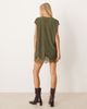 ASOS DESIGN ASOS DESIGN cord v neck lace trim mini shift dress in washed olive-Purple - 3