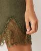 ASOS DESIGN ASOS DESIGN cord v neck lace trim mini shift dress in washed olive-Purple - 4