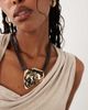 ASOS DESIGN ASOS DESIGN corded necklace with abstract square pendant in gold tone-Brown - 2