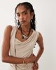 ASOS DESIGN ASOS DESIGN corded necklace with abstract square pendant in gold tone-Brown - 3