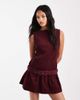ASOS DESIGN ASOS DESIGN corduroy shift mini dress with belt detail in burgundy-pink - 1