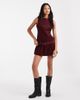 ASOS DESIGN ASOS DESIGN corduroy shift mini dress with belt detail in burgundy-pink - 2