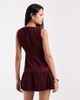 ASOS DESIGN ASOS DESIGN corduroy shift mini dress with belt detail in burgundy-pink - 4