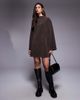 ASOS DESIGN ASOS DESIGN corduroy wide sleeve mini swing dress in chocolate-Brown - 3