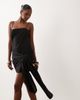 ASOS DESIGN ASOS DESIGN cotton-linen blend sarong wrap mini sundress in black - 3