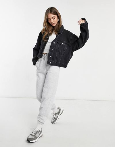 ASOS DESIGN ASOS DESIGN cotton blend denim '90s jacket in washed black - BLACK