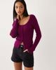 ASOS DESIGN ASOS DESIGN cotton blend wide scoop cardigan in plum-Purple - 1
