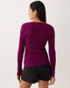 ASOS DESIGN ASOS DESIGN cotton blend wide scoop cardigan in plum-Purple - 4
