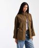 ASOS DESIGN ASOS DESIGN cotton four pocket parka jacket in khaki-Green - 1