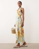 ASOS DESIGN ASOS DESIGN cotton linen halter neck wrap maxi sundress blue & yellow floral-Multi - 2