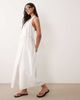 ASOS DESIGN ASOS DESIGN cotton linen halterneck wrap maxi sundress in cream-White - 1