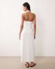 ASOS DESIGN ASOS DESIGN cotton linen halterneck wrap maxi sundress in cream-White - 4