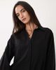 ASOS DESIGN ASOS DESIGN cotton linen mini shirt dress with wide cuffs and oversized pockets in black - 2