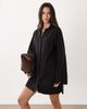 ASOS DESIGN ASOS DESIGN cotton linen mini shirt dress with wide cuffs and oversized pockets in black - 3