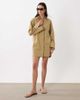 ASOS DESIGN ASOS DESIGN cotton linen mini shirt dress with wide cuffs and oversized pockets in stone-Neutral - 2