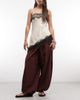 ASOS DESIGN ASOS DESIGN cotton nylon blend pull-on balloon pants in brown - 1