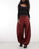 ASOS DESIGN ASOS DESIGN cotton nylon blend pull on balloon pants in burgundy-Red - 1