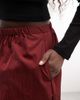 ASOS DESIGN ASOS DESIGN cotton nylon blend pull on balloon pants in burgundy-Red - 4