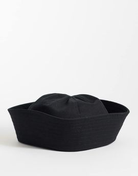 ASOS DESIGN ASOS DESIGN cotton turn back boater hat in black