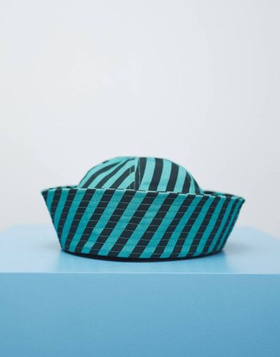ASOS DESIGN ASOS DESIGN cotton turn back boater hat in green stripe