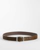 ASOS DESIGN ASOS DESIGN cowhide hair belt with rounded brushed silver buckle in brown - 1