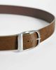 ASOS DESIGN ASOS DESIGN cowhide hair belt with rounded brushed silver buckle in brown - 3