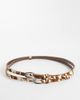 ASOS DESIGN ASOS DESIGN cowhide hair cowprint double strap skinny belt in brown-Black - 1