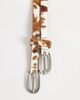 ASOS DESIGN ASOS DESIGN cowhide hair cowprint double strap skinny belt in brown-Black - 2