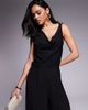 ASOS DESIGN ASOS DESIGN cowl neck wide leg jumpsuit with gold hardware in black - 4