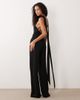 ASOS DESIGN ASOS DESIGN crepe scarf detail jumpsuit with plunge back in black - 3