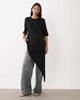ASOS DESIGN ASOS DESIGN crew neck asymmetric ruffle hem top in black - 1