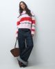 ASOS DESIGN ASOS DESIGN crew neck boxy sweater in brushed stripe in pink-MULTI - 2