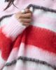 ASOS DESIGN ASOS DESIGN crew neck boxy sweater in brushed stripe in pink-MULTI - 3