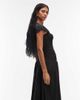 ASOS DESIGN ASOS DESIGN crew neck midi dress with popcorn shirred bodice in navy - 2